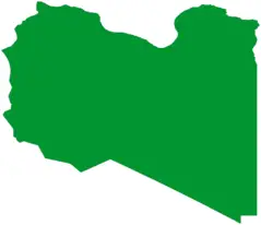 Flag Map of Libya