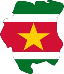 Flag Map of Suriname