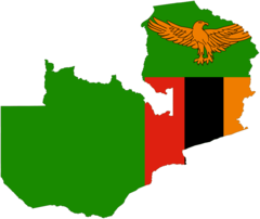 Flag Map of Zambia