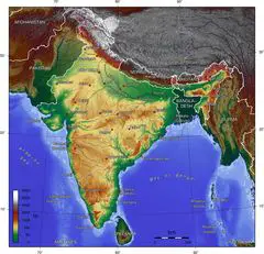 India Topographic Map