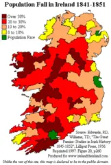 Ireland Population Change 1841 1851