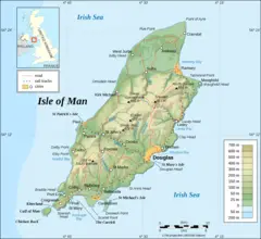 Isle of Man Topographic Map
