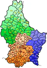 Kaart Van De Luxemburgse Gemeenten