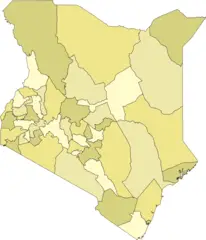 Kenya Districts Colored