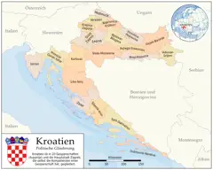 Kroatien  Politische Gliederung (karte)