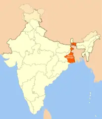 Location Map of West Bengal