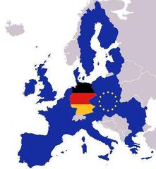 Map Europe With Europe And German Flag