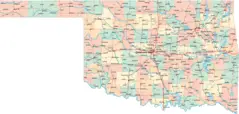 Map of Cities Counties In Oklahoma