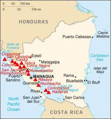 Nicaragua Map Vulcani