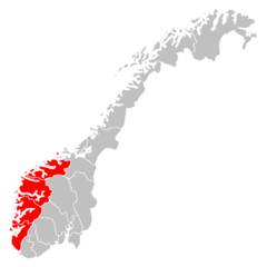 Norway Regions Vestlandet Position