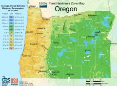 Oregon Alabama Plant Hardiness Zone Map