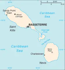 Saint Kitts And Nevis Cia Wfb Map