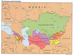 The Caucasus And Central Asia  Political Map 5