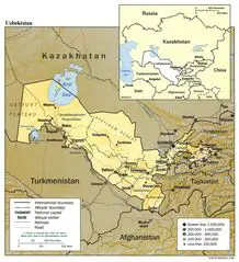 Uzbekistan 1995 Cia Map