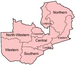 Zambia Provinces Named